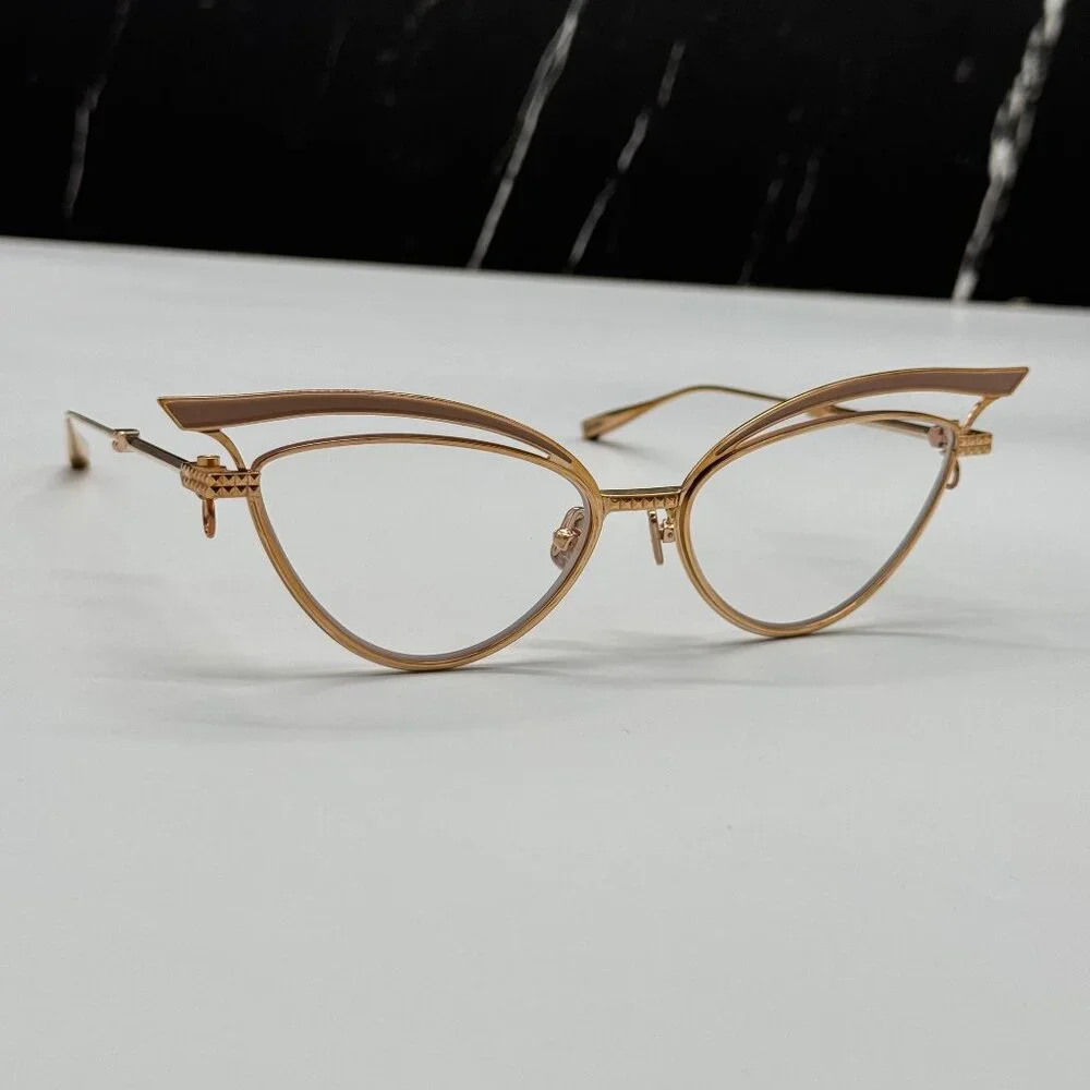 NEW VALENTINO GLASSLINER VLX-118F CAT EYE GOLD EYEGLASSES